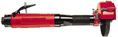 Chicago Pneumatic - 4" Wheel Diam, 12,000 RPM, Pneumatic Angle & Disc Grinder - 3/8-24 Spindle, 34 CFM, Rear Exhaust - Exact Tool & Supply