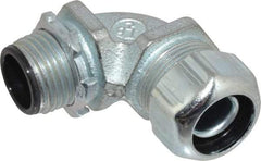 Thomas & Betts - 3/8" Trade, Steel Threaded Angled Liquidtight Conduit Connector - Insulated - Exact Tool & Supply
