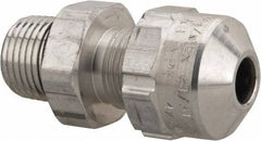 Thomas & Betts - 0.15 to 0.27" Cable Capacity, Class 1, Gas & Vapor Environments, Straight Strain Relief Cord Grip - 1/2 NPT Thread, Aluminum - Exact Tool & Supply