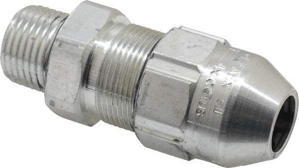 Thomas & Betts - 1/4 to 0.4" Cable Capacity, Class 1, Gas & Vapor Environments, Straight Strain Relief Cord Grip - 1/2 NPT Thread, Aluminum - Exact Tool & Supply