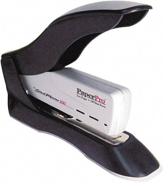 PaperPro - 100 Sheet Full Strip Desktop Stapler - Black/Silver - Exact Tool & Supply