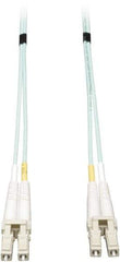 Tripp-Lite - 100' Long, LC/LC Head, Multimode Fiber Optic Cable - Aqua, Use with LAN - Exact Tool & Supply