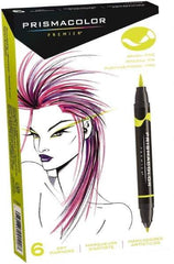 Prismacolor - Assorted Colors, Art Marker - Brush Tip, Alcohol Based Ink - Exact Tool & Supply