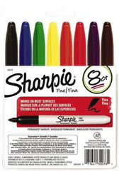 Sharpie - Assorted Colors Permanent Marker - Fine Felt Tip, AP Nontoxic Ink - Exact Tool & Supply