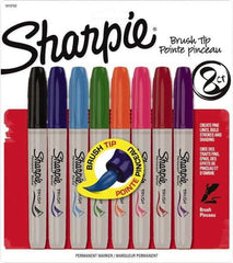 Sharpie - Assorted Colors Permanent Marker - Brush Felt Tip, AP Nontoxic Ink - Exact Tool & Supply