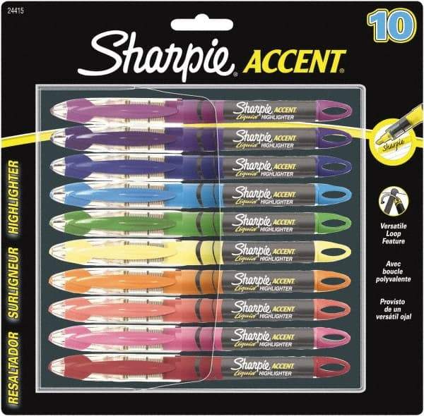 Sharpie - Assorted Colors, Highlighter - Chisel Tip, AP Nontoxic Ink - Exact Tool & Supply