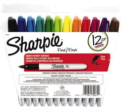 Sharpie - Assorted Colors Permanent Marker - Fine Felt Tip, AP Nontoxic Ink - Exact Tool & Supply