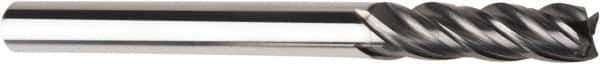American Tool Service - 3/16", 5/8" LOC, 3/16" Shank Diam, 2" OAL, 4 Flute, Solid Carbide Square End Mill - Single End, AlCrN Finish, Spiral Flute, Variable° Helix, Centercutting, Right Hand Cut, Right Hand Flute - Exact Tool & Supply