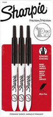 Sharpie - Black Permanent Marker - Retractable Ultra Fine Tip, AP Nontoxic Ink - Exact Tool & Supply