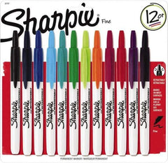 Sharpie - Assorted Colors, Permanent Marker - Retractable Fine Tip, AP Nontoxic Ink - Exact Tool & Supply