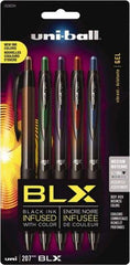 Uni-Ball - 0.7mm Retractable Pen - Blue & Black, Brown & Black, Green & Black, Purple & Black, Red & Black - Exact Tool & Supply