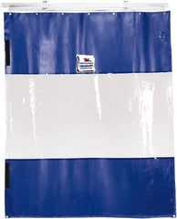 TMI, LLC - 6' Door Width x 10' Door Height PVC Solid with Vision Panel (Style) Industrial Curtain Kit - Blue/Clear - Exact Tool & Supply
