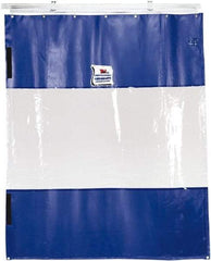 TMI, LLC - 6' Door Width x 8' Door Height PVC Solid with Vision Panel (Style) Industrial Curtain Kit - Blue/Clear - Exact Tool & Supply