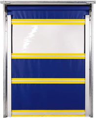 TMI, LLC - 10' Door Width x 10' Door Height PVC Solid with Vision Panel & In-Tube Motorized (Style) Roll Up Dock Screen - Blue/Yellow/Clear - Exact Tool & Supply
