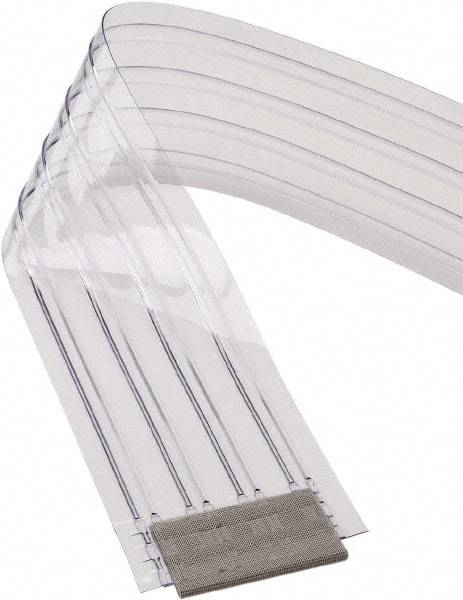TMI, LLC - Clear Ribbed with Reinforced Bonded Bead Replacement Strips, Armor Bond Dock Curtain Strips - 8" Wide x 7' Long x 0.072" Thick, PVC - Exact Tool & Supply