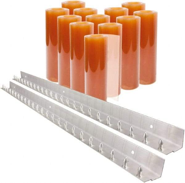 Aleco - 8' Door Width x 10' Door Height PVC Smooth Strip Door Kit - Light Beige Tint - Exact Tool & Supply