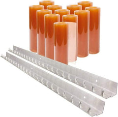 Aleco - 8' Door Width x 10' Door Height PVC Smooth Strip Door Kit - Light Beige Tint - Exact Tool & Supply