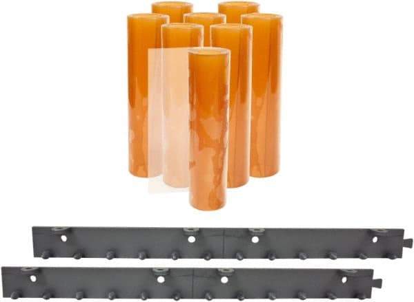 Aleco - 4' Door Width x 7' Door Height PVC Smooth Strip Door Kit - Light Beige Tint - Exact Tool & Supply