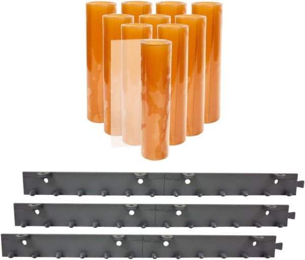 Aleco - 5' Door Width x 8' Door Height PVC Smooth Strip Door Kit - Light Beige Tint - Exact Tool & Supply