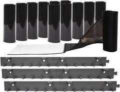 Aleco - 6' Door Width x 8' Door Height Vinyl Clear Smooth Mesh Insect Barrier - Black Top & Clear Bottom - Exact Tool & Supply
