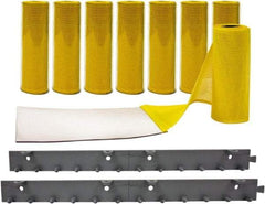 Aleco - 4' Door Width x 7' Door Height Vinyl Clear Smooth Mesh Insect Barrier - Yellow Top & Clear Bottom - Exact Tool & Supply