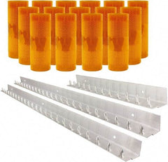Aleco - 10' Door Width x 12' Door Height PVC AmberTech Anti-Insect Strip Door Kit - Amber - Exact Tool & Supply