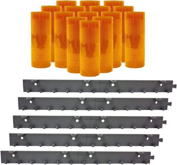 Aleco - 10' Door Width x 12' Door Height PVC AmberTech Anti-Insect Strip Door Kit - Amber - Exact Tool & Supply