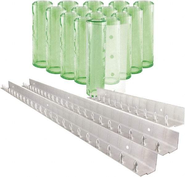 Aleco - 10' Door Width x 12' Door Height PVC Clear Smooth Antistatic Strip Door Kit - Light Green Tint - Exact Tool & Supply