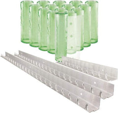 Aleco - 10' Door Width x 12' Door Height PVC Clear Smooth Antistatic Strip Door Kit - Light Green Tint - Exact Tool & Supply