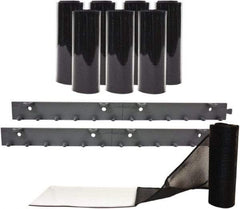 Aleco - 4' Door Width x 8' Door Height Vinyl Clear Smooth Mesh Insect Barrier - Black Top & Clear Bottom - Exact Tool & Supply