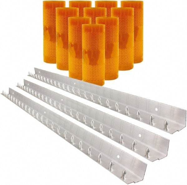 Aleco - 7' Door Width x 10' Door Height PVC AmberTech Anti-Insect Strip Door Kit - Amber - Exact Tool & Supply