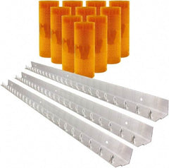 Aleco - 7' Door Width x 10' Door Height PVC AmberTech Anti-Insect Strip Door Kit - Amber - Exact Tool & Supply
