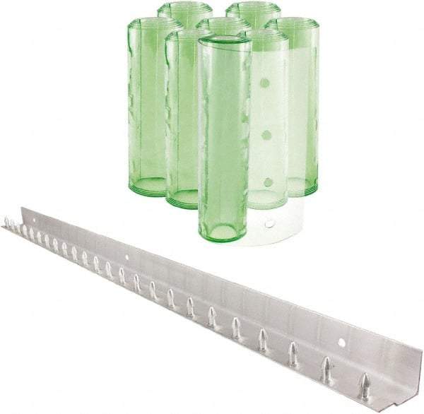 Aleco - 4' Door Width x 7' Door Height PVC Clear Smooth Antistatic Strip Door Kit - Light Green Tint - Exact Tool & Supply