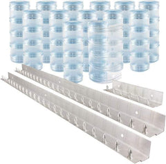 Aleco - 9' Door Width x 9' Door Height PVC Clear Ribbed Strip Door Kit - Clear - Exact Tool & Supply