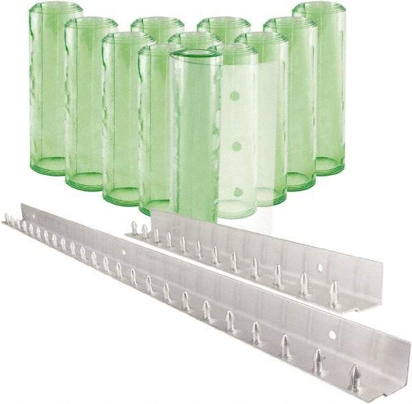 Aleco - 6' Door Width x 8' Door Height PVC Clear Smooth Antistatic Strip Door Kit - Light Green Tint - Exact Tool & Supply
