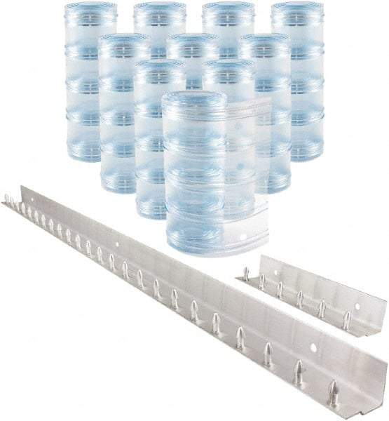 Aleco - 5' Door Width x 8' Door Height PVC Clear Ribbed Strip Door Kit - Clear - Exact Tool & Supply
