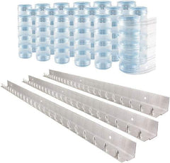 Aleco - 12' Door Width x 12' Door Height PVC Clear Ribbed Strip Door Kit - Clear - Exact Tool & Supply