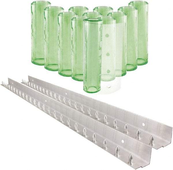 Aleco - 8' Door Width x 10' Door Height PVC Clear Smooth Antistatic Strip Door Kit - Light Green Tint - Exact Tool & Supply