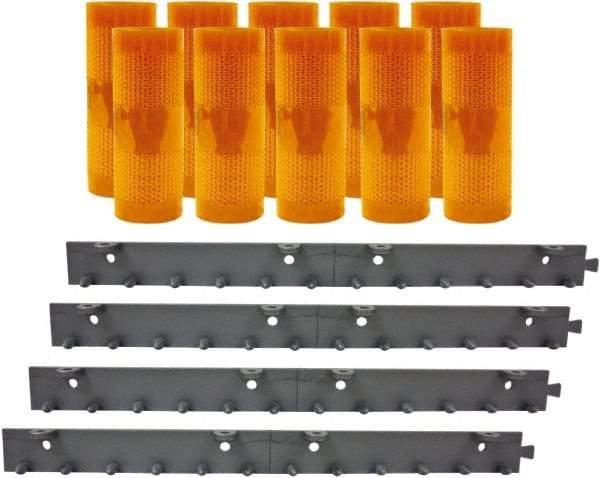 Aleco - 7' Door Width x 10' Door Height PVC AmberTech Anti-Insect Strip Door Kit - Amber - Exact Tool & Supply