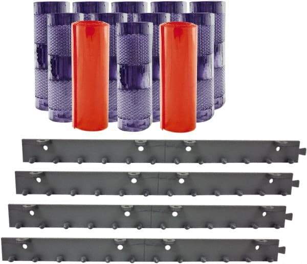 Aleco - 8' Door Width x 10' Door Height PVC Clear Smooth Anti-Insect Strip Door Kit - Clear - Exact Tool & Supply