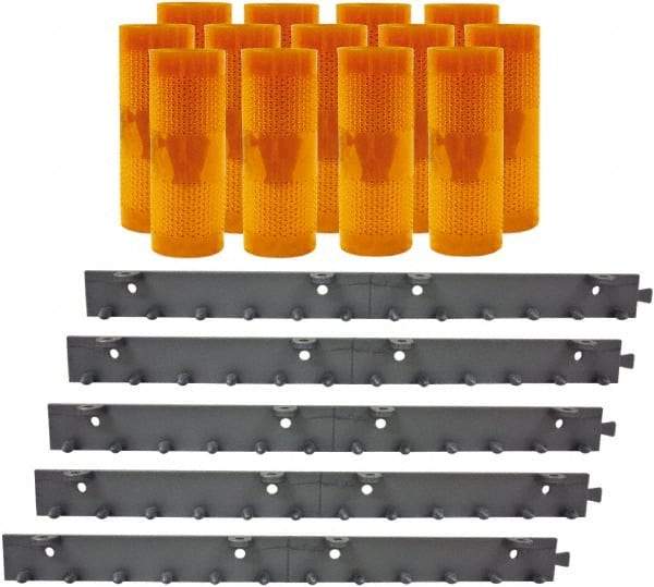 Aleco - 9' Door Width x 9' Door Height PVC AmberTech Anti-Insect Strip Door Kit - Amber - Exact Tool & Supply