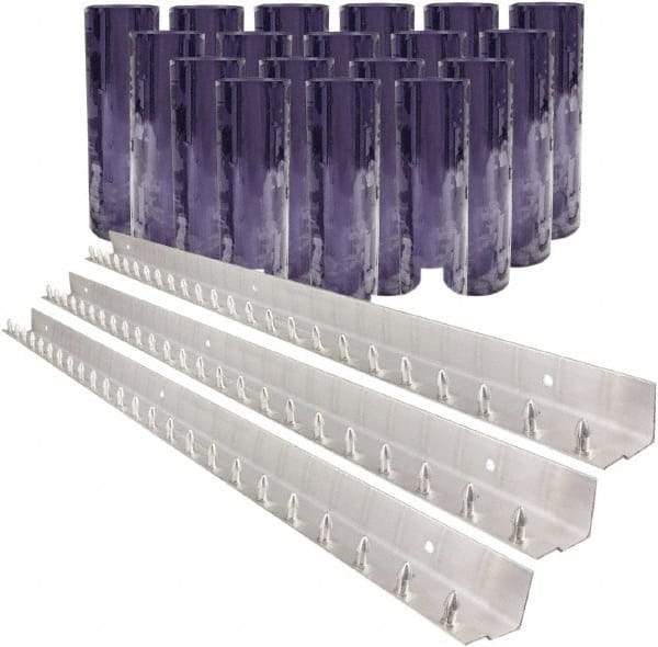 Aleco - 12' Door Width x 12' Door Height PVC Clear Smooth Strip Door Kit - Clear - Exact Tool & Supply