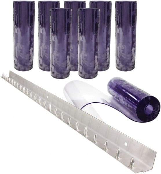 Aleco - 4' Door Width x 8' Door Height PVC Clear Smooth Strip Door Kit - Clear - Exact Tool & Supply