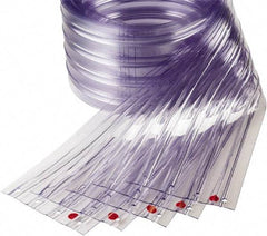 TMI, LLC - Clear Ribbed Replacement Strips Dock Curtain Strips - 16" Wide x 12' Long x 0.144" Thick, PVC - Exact Tool & Supply