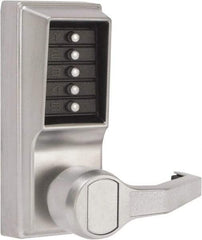 Kaba Access - Passage Lever Lockset for 1-3/8 to 2-1/4" Thick Doors - 2-3/4" Back Set, Nonkey Override Cylinder, Satin Chrome Finish - Exact Tool & Supply