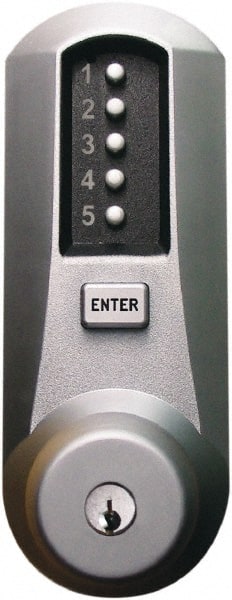 Kaba Access - Push-Button Lock with Key-in Lever Cylinder Lever Lockset for 1-3/8 to 2-1/4" Thick Doors - Exact Tool & Supply