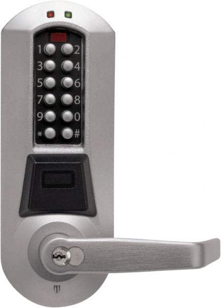 Kaba Access - Combination Entry with Key Override Lever Lockset for 1-3/8 to 2-1/4" Thick Doors - 2-3/4" Back Set, 6 or 7 Pin Length Best & Compatible (Core Not Included) Cylinder, Satin Chrome Finish - Exact Tool & Supply