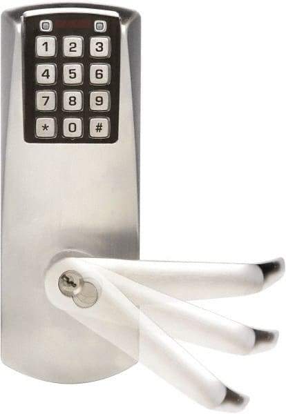 Kaba Access - Self Powered Privacy Lever Lockset for 1-3/8 to 2-1/4" Thick Doors - 2-3/4" Back Set, 6 or 7 Pin Length Best & Compatible (Core Not Included) Cylinder, Satin Chrome Finish - Exact Tool & Supply