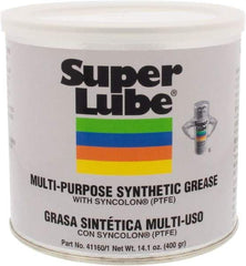 Synco Chemical - 14.1 oz Canister Synthetic Lubricant w/PTFE General Purpose Grease - Translucent White, Food Grade, 450°F Max Temp, NLGIG 1, - Exact Tool & Supply