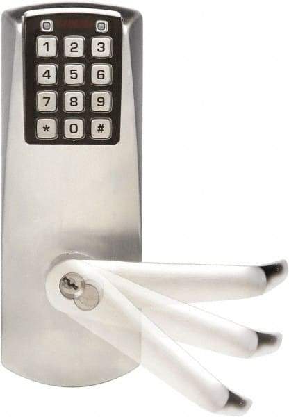 Kaba Access - 1-3/4 to 2-1/4" Door Thickness, Satin Chrome Finish, Combination Entry Deadbolt with Key Override - Field Set Handling, Key Override, 6 or 7 Pin Cylinder - Exact Tool & Supply